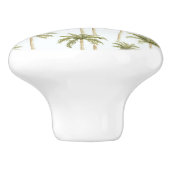 Tropical Green White Palm Trees Keramikknauf (Seitenansicht)