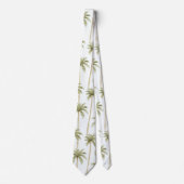 Tropical Green White Palm Trees Krawatte (Vorderseite)
