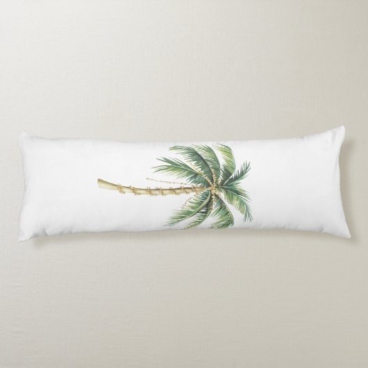 Tropical Green White Palm Trees Seitenschläferkissen (Rückseite)