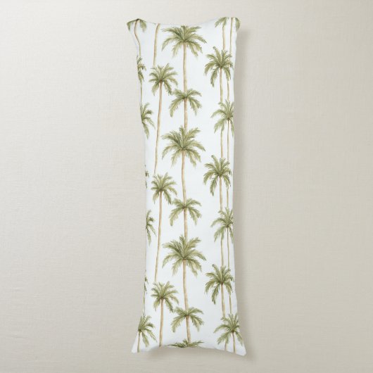 Tropical Green White Palm Trees Seitenschläferkissen (Vorderseite Vertikal)