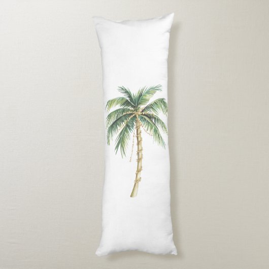 Tropical Green White Palm Trees Seitenschläferkissen (Rückseite (Vertikal))