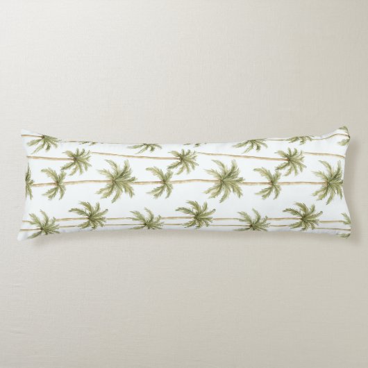 Tropical Green White Palm Trees Seitenschläferkissen (Vorderseite)
