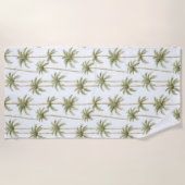 Tropical Green White Palm Trees Strandtuch (Vorderseite)