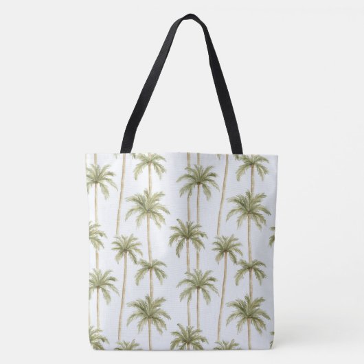 Tropical Green White Palm Trees Tasche (Vorderseite)