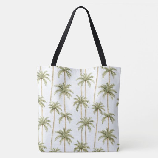 Tropical Green White Palm Trees Tasche (Rückseite)