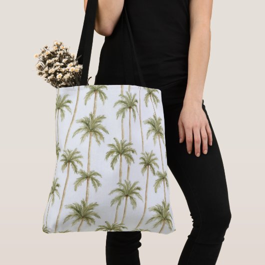 Tropical Green White Palm Trees Tasche (Von Nahem)