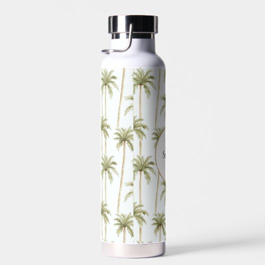 Tropical Green White Palm Trees Trinkflasche (Rechts)