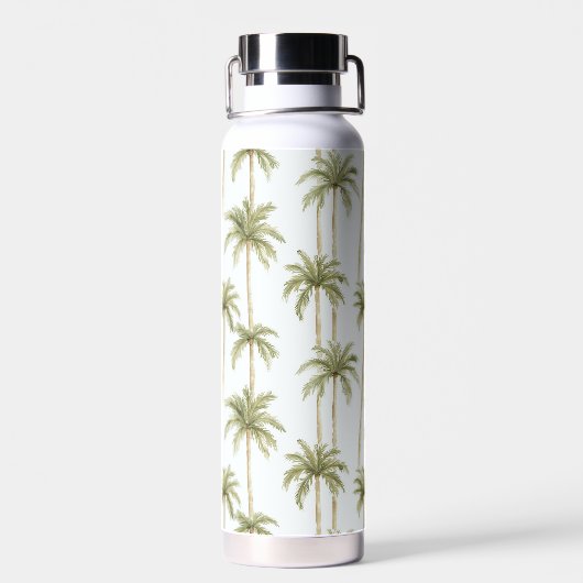 Tropical Green White Palm Trees Trinkflasche (Rückseite)