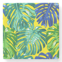 Tropical Green Yellow Blue Summer Blätter