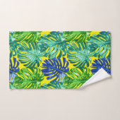 Tropical Green Yellow Monstera Dschungel Blätter Badhandtuch Set (Handtuch)