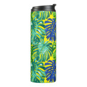 Tropical Green Yellow Monstera Dschungel Blätter Thermosbecher (Nach links gedreht)