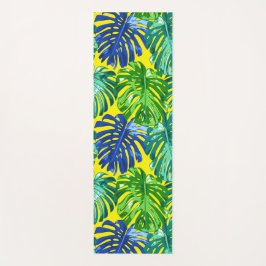 Tropical Green Yellow Monstera Dschungel Blätter Yogamatte