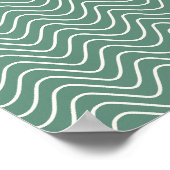 Tropical Green Zickzack Pattern Minimal Zigzag Poster (Ecke)