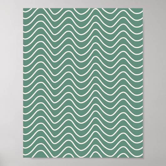 Tropical Green Zickzack Pattern Minimal Zigzag Poster (Vorne)