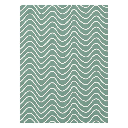 Tropical Green Zickzack Pattern Minimal Zigzag Tischdecke (Vorderseite)