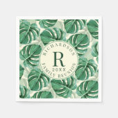 Tropical Greenera Monstera Family Wiedersehen Part Serviette (Vorderseite)