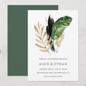 Tropical Greenerity Foliage Wedding Einladung (Vorne/Hinten)