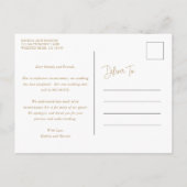 Tropical Greenerity Gold Wedding Postponement Ankündigungspostkarte (Rückseite)