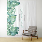 Tropical Greenerity Palm Blätter Foto Stand Hinter Wandteppich (Beispiel)