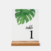 Tropical Greenerity Palm Klare Tischnummer Acrylschild (Vorderseite)