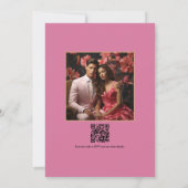 Tropical Greenerity Wedding Foto und QR Code Einladung (Rückseite)