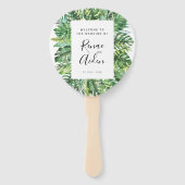 Tropical Greenerity Wedding Program Fan Fächer (Vorderseite)