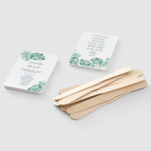 Tropical Greenerity Wedding Program Fan Fächer (Non-assembled)