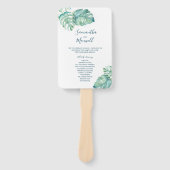 Tropical Greenerity Wedding Program Fan Fächer (Vorderseite)