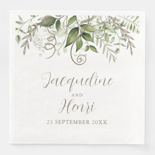 Tropical Greenerity Wedding Serviette (Vorderseite)