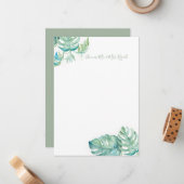 Tropical Greenerity Wedding Vielen Dank Karten (Vorderseite/Rückseite Beispiel)