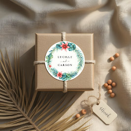 Tropical Greenerity Wreath botanischer Garten Hoch Runder Aufkleber