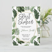 Tropical Greenery 16 . Geburtstag Geburtstag Einladung (Stehend Vorderseite)