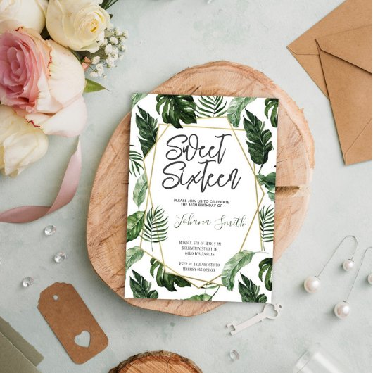 Tropical Greenery 16 . Geburtstag Geburtstag Einladung