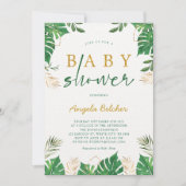 Tropical Greenery Baby Dusche Einladung (Vorderseite)