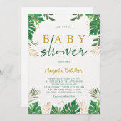 Tropical Greenery Baby Dusche Einladung (Vorne/Hinten)