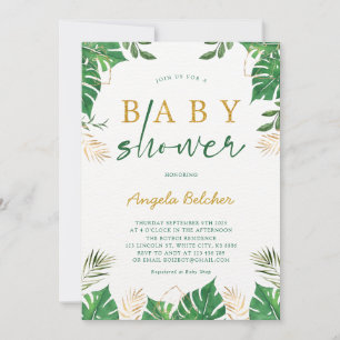 Tropical Greenery Baby Dusche Einladung
