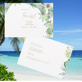 Tropical Greenery Beach Brautparty Einladung