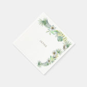 Tropical Greenery Beach Brautparty Serviette (Ecke)