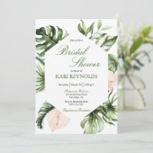 Tropical Greenery Blumendusche Einladung (Stehend Vorderseite)