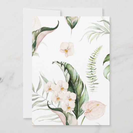 Tropical Greenery Blumendusche Einladung (Rückseite)