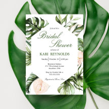 Tropical Greenery Blumendusche Einladung