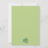 Tropical Greenery Botanical Black Wedding Einladun (Rückseite)
