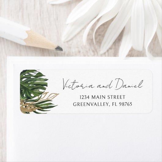 Tropical Greenery Botanical Boho Return Address (Insitu)