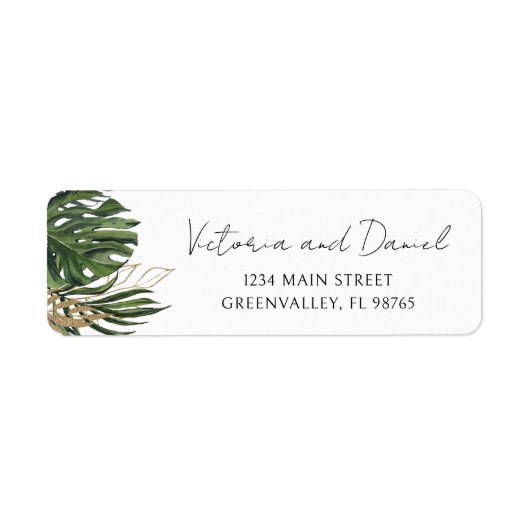 Tropical Greenery Botanical Boho Return Address (Vorne)