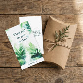 Tropical Greenery botanical Danke Packaging Begleitkarte