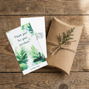 Tropical Greenery botanical Danke Packaging Begleitkarte