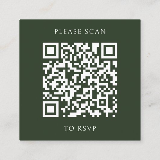 Tropical Greenery Botanical QR Code Wedding RSVP Begleitkarte (Rückseite)