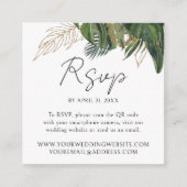 Tropical Greenery Botanical QR Code Wedding RSVP Begleitkarte (Vorderseite)