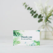 Tropical Greenery botanical Vielen Dank Begleitkarte (Stehend Vorderseite)