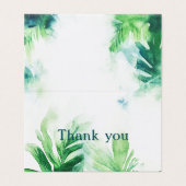 Tropical Greenery botanische Blätter danke Karte (Außenseite Aufgefaltet)